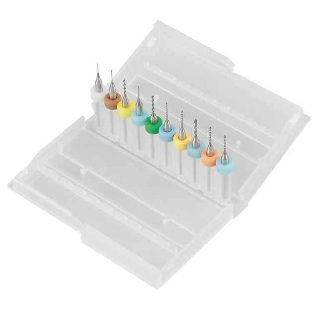 Juego De Brocas Micro Brocas De Carburo De Tungsteno Juego De Brocas De Tallado Práctico Kit De Hardware Con Caja De Almacenamiento Para Placa De Circuito Pcb Taladro Eléctrico,10 Uds Brocas seitruly TO004731-00