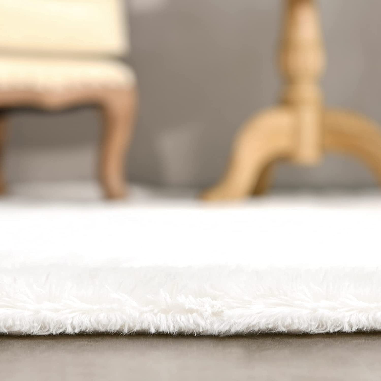 Lochas Soft Rugs Indoor Modern Area Rug Fluffy Carpets for Living Room Bedroom Home Decor Nursery,5.3'x7.5',Cream White