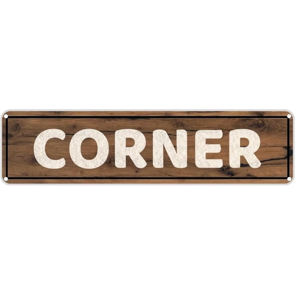 Vintage Metal Tin Sign 16x4 inch CORNER Retro Wall Decor for Home, Cafe, and Garden - Aluminum Sign for Men & Women.jpg