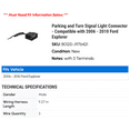 thumbnail image 2 of Parking and Turn Signal Light Connector - Compatible with 2006 - 2010 Ford Explorer 2007 2008 2009, 2 of 2