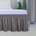 thumbnail image 5 of Easy-Going Wrap Around Ruffled Bed Skirt 18 Inch for Queen, King Size Beds, Dark Gray, 5 of 7