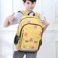 thumbnail image 6 of FORMRS Unisex School Backpack 17" Student Travel Bag with Laptop Compartment, Yellow Stars, 6 of 7