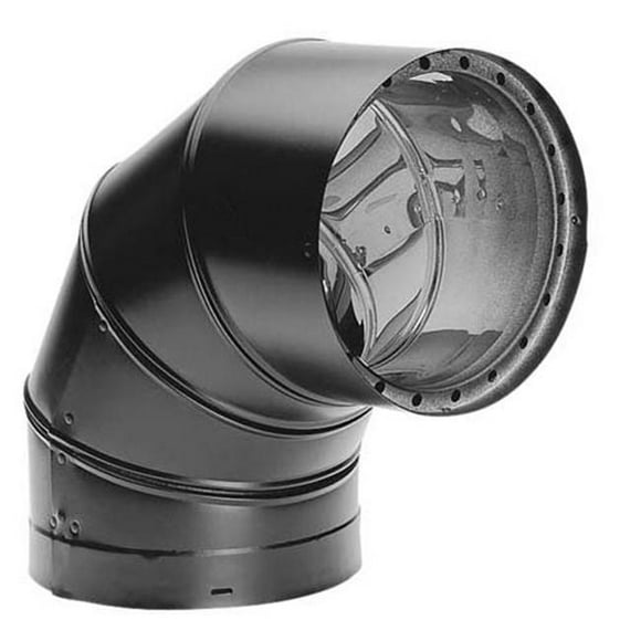 DuraVent 8690 6&quot; Double Wall Black 90 Degree Elbow
