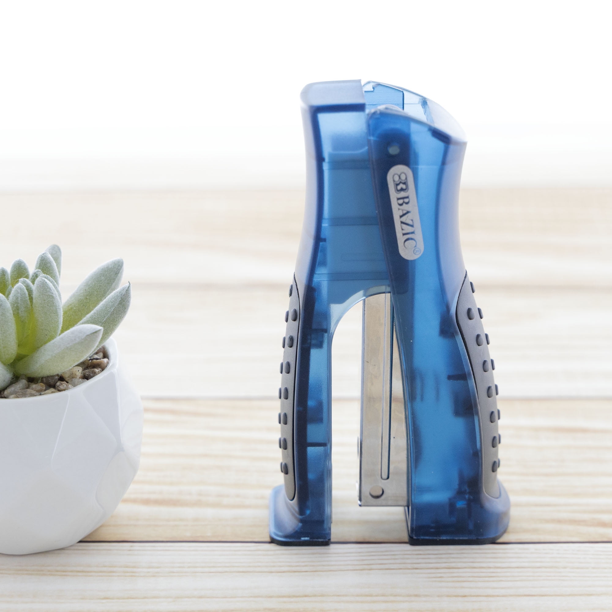 BAZIC Stand-Up Stapler w/500 Staples, Standard (26/6), Soft Grip, 12-Pack