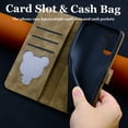 thumbnail image 7 of for iPhone 16 Plus Case, Flower Embossed PU Leather Shockproof Magnetic Flip Cover Card Holders Wallet Purse Phone Case for iPhone 16 Plus, Brown, 7 of 7