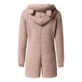 thumbnail image 3 of Hvot&aat Women's Plus Size Cute Sherpa Romper Fleece Onesie Pajama One-Piece Zipper Hooded Jumpsuit Plush Sleepwear Playsuit, 3 of 4