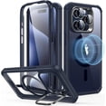 thumbnail image 4 of Funda ESR para iPhone 15 Pro con soporte, MagSafe, transparente, azul oscuro, 4 of 9