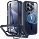 thumbnail image 4 of Funda ESR para iPhone 15 Pro con soporte, MagSafe, transparente, azul oscuro, 4 of 9