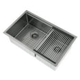 thumbnail image 2 of Ancona 32” 60/40 Double Bowl Undermount Kitchen Sink with Grid and Roll-Up Mat, 2 of 6
