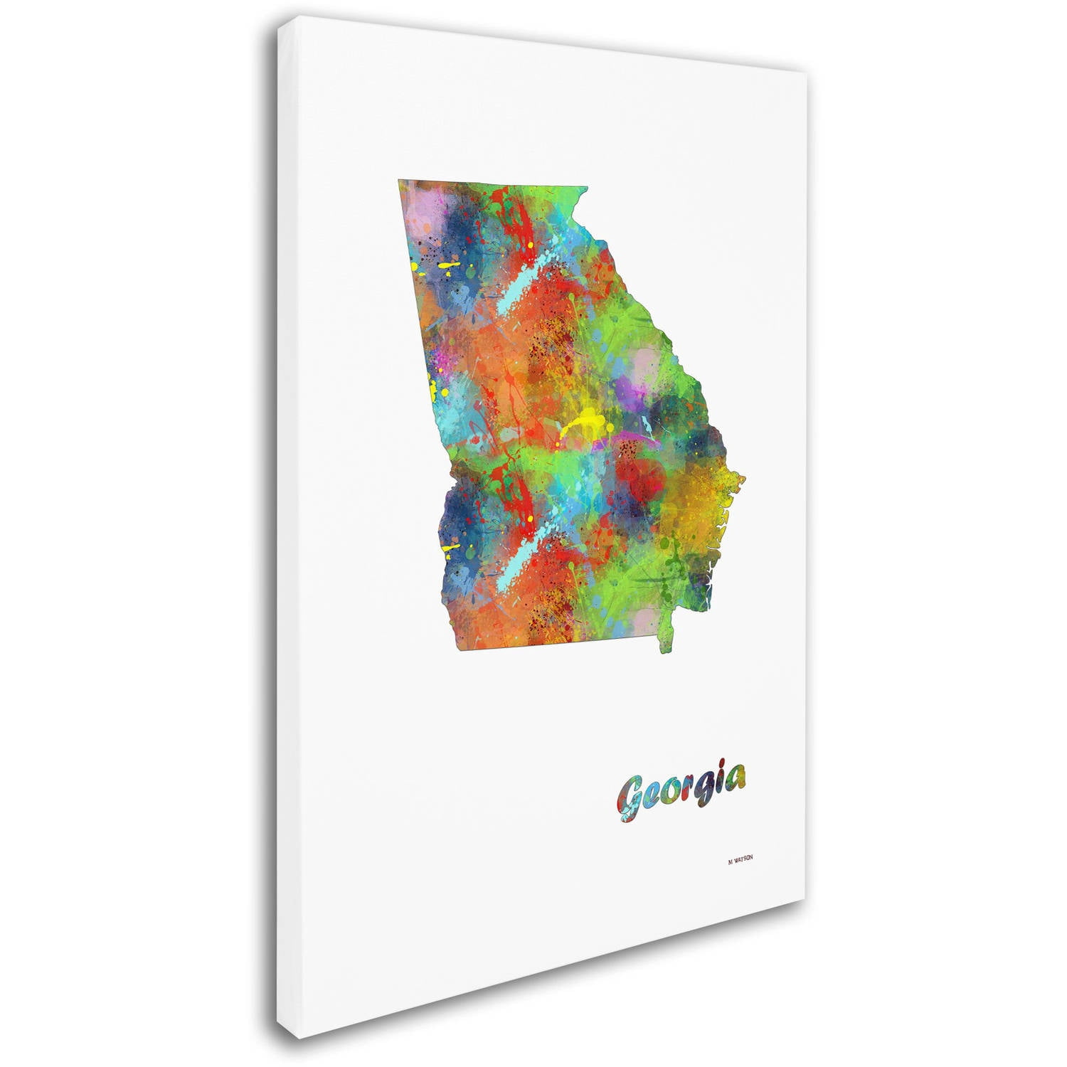 Trademark Fine Art "Georgia State Map-1" Canvas Art by Marlene Watson