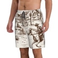 thumbnail image 2 of Goofa Western Desert Cowboys3 Printed Mens Swim Trunks Summer Quick Dry Short Beach Swimwear Bathing Suits-XX-Large, 2 of 9