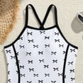 thumbnail image 6 of YDFCWXW Girl's Swimsuit with Cover Up Shorts Bow Print Halter Bathing Suit Swimwear (White, 7-8 Years), 6 of 9