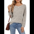 thumbnail image 3 of Sudadera para Mujer, Cuello Redondo, Plisada, Larga, Túnica, Ropa de Invierno 2025 Albaricoque S, 3 of 10
