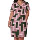 thumbnail image 2 of Vestido largo holgado con bolsillos para mujer traje de verano con diseño de mosaico de rosas y verdes, 2 of 6