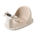 thumbnail image 1 of Asiento de baño para bebé, asiento de baño con ventosa fuerte, accesorios, cojín suave, portátil y estable, soporte de ducha, silla de bañera. Caqui, 1 of 9
