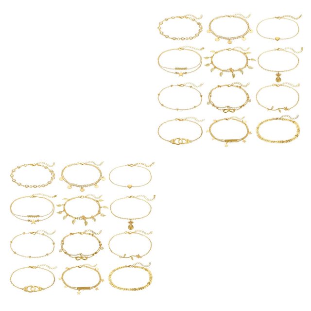 Guardurnaity 12 piezas cadena tobillera Universal aleación duradera estilo bohemio pie sandalia joyería tobillo pulseras para mujeres niñas fiesta boda Serie 1 2piezas Guardurnaity CBP451907