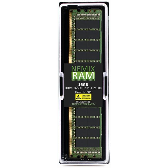 NEMIX RAM 16GB (1X16GB) DDR4 2666MHZ PC4-21300 2Rx8 1.2V CL19 288-PIN ECC RDIMM Registered Server Memory Compatible with Dell PowerEdge R740 SNPVM51CC/16G A9781928