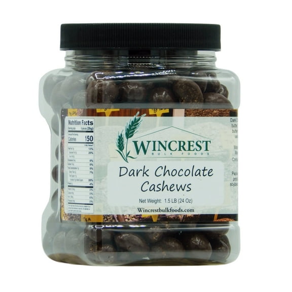 WinCrest Dark Chocolate Cashews - 1.5 Lb Tub