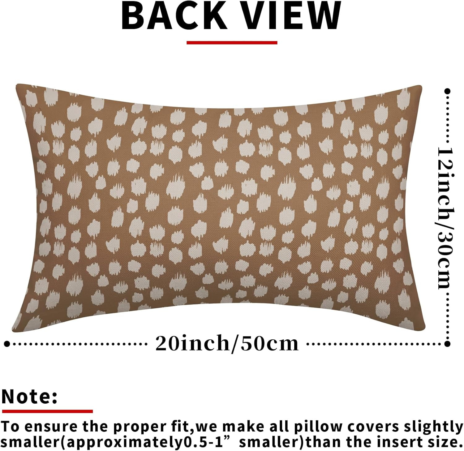 Brown Cream Dots Lumbar Pillow Covers 12x20 Set of 2 Boho Design Polka Dot Print Throw Pillows Modern Outdoor Decorative Pillowcase Rectangle Linen Cushion Cases Decor for Sofa Couch Bed