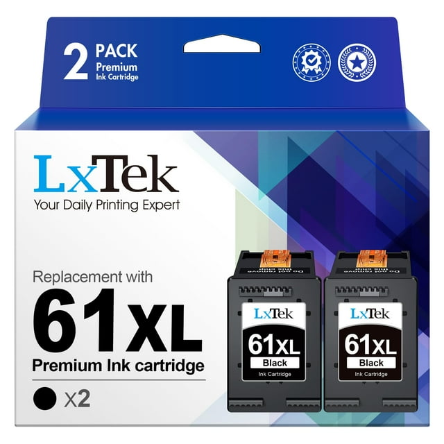 Cartucho de tinta remanufacturado de repuesto LXtek HP 61XL 2 negro