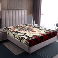 thumbnail image 4 of Erosebridal Retro Aztec Twin Sheet Sets, Red Boho Floral Bedding Twin Size, Western Decor, 4 of 7