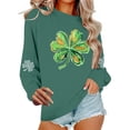 thumbnail image 4 of ClodeEU Womens Saint Patrick‘s Day Crewneck Sweatshirt, Long Sleeve Casual Pullover Green 10,Womens Plus S, 4 of 6