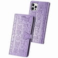 thumbnail image 1 of Funda Cartera FOXDOCK para iPhone 12 ProMax , Flip PU con Relieve de Gatos y Perros, Tarjetero y Soporte, 1 of 6