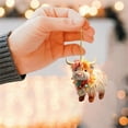thumbnail image 3 of Christmas Ornaments Highland Cow Decor Christmas Tree Decorations Cute Acrylic Cow Pendants Cartoon Cow Decorative, 3 of 6