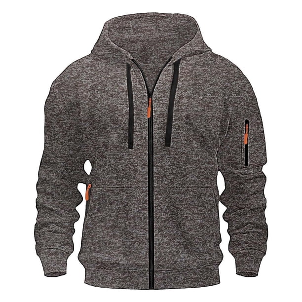pstuiky hombres de manga larga, Sudadera deportiva de manga larga con capucha y bolsillos múltiples para hombre, estilo cargo, informal, para entrenamiento Tops de talla grande para hombre xxxl