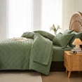 thumbnail image 6 of Flymme King Size Comforter Set with Sheets,7 Pieces Green Bed in a Bag King Geometric Textured Shabby Chic Bedding Sets for Man Women Bedroom Décor, 6 of 8