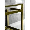thumbnail image 2 of Kingston Brass VWP3122W8A7 Quadras 31" Ceramic Console Sink with Steel Base and Shelf (8-Inch, 3-Hole), White/Brushed Brass, 2 of 7