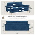 thumbnail image 6 of 65'' Sofa,2-Seater Sofa Couch,Foam Pocket Spring Hybrid Modern Loveseat Sofa,Upholstered LoveSeat Couch for Livingroom,Bedroom, Apartment, Home Office,Small Space, Tool-Free Assembly, Blue, 6 of 7
