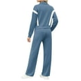 thumbnail image 4 of HAPIMO Women 2 Piece Outfits Color Block Sweatsuit Casual Fleece Matching Sets Sweatshirts Pockets Tracksuits Discount Blue M, 4 of 7