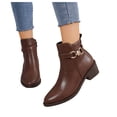 thumbnail image 1 of Dakaela Bottes à la Cheville pour Femmes, Bottines Courtes à Talon Bas Épais, Bout Rond, à Enfiler, Chaussures Chelsea Habillées, 1 of 8