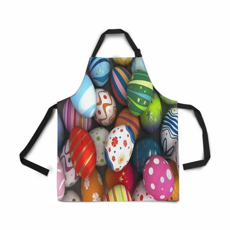 

ASHLEIGH Adjustable Bib Apron for Women Men Girls Chef with Pockets Colorful Easter Egg Novelty Kitchen Apron for Cooking Baking Gardening Pet Grooming Cleaning