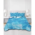 thumbnail image 2 of Quilts Queen Size Bedding Set, Blue Waves Reversible Summer Quilt 3 Pieces, Seaside Summer Ocean Nautical Coastal Lightweight Bedspreads Coverlets with 2 Pillow Shams for All Seasons, 2 of 5