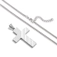 thumbnail image 6 of APSVO Silver Cross Necklaces for Men Boys American Flag Pendant Chain Catholic Christian Religious Birthday First Communion Graduation Fathers Day Jewelry Gifts Teen Him Dad Son Adults Kids Age Ideas, 6 of 7