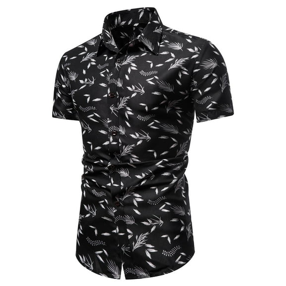 TIHLMK Mens Tshirts Autumn Style Men's Fashion Printed Short-sleeved Shirt