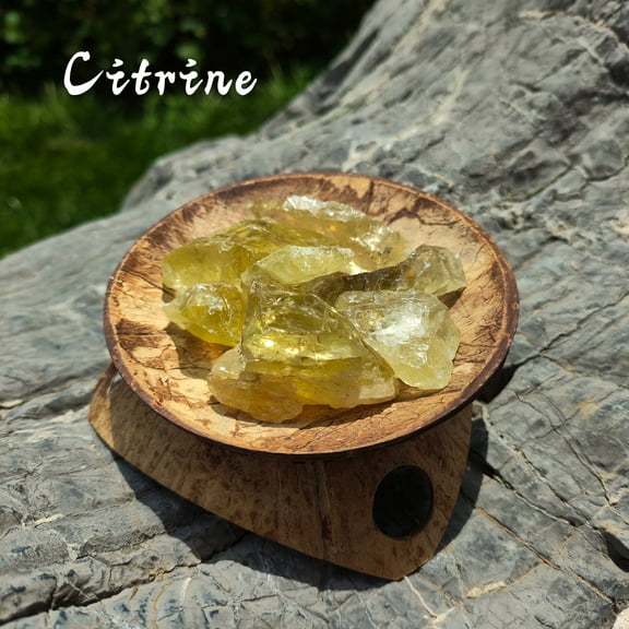 60g Natural Earth-Mined Raw Citrine Crystal Cluster - Uncut Unpolished Gemstone Specimen for Jewelry Making, Good Luck Charm, Home Office Decor