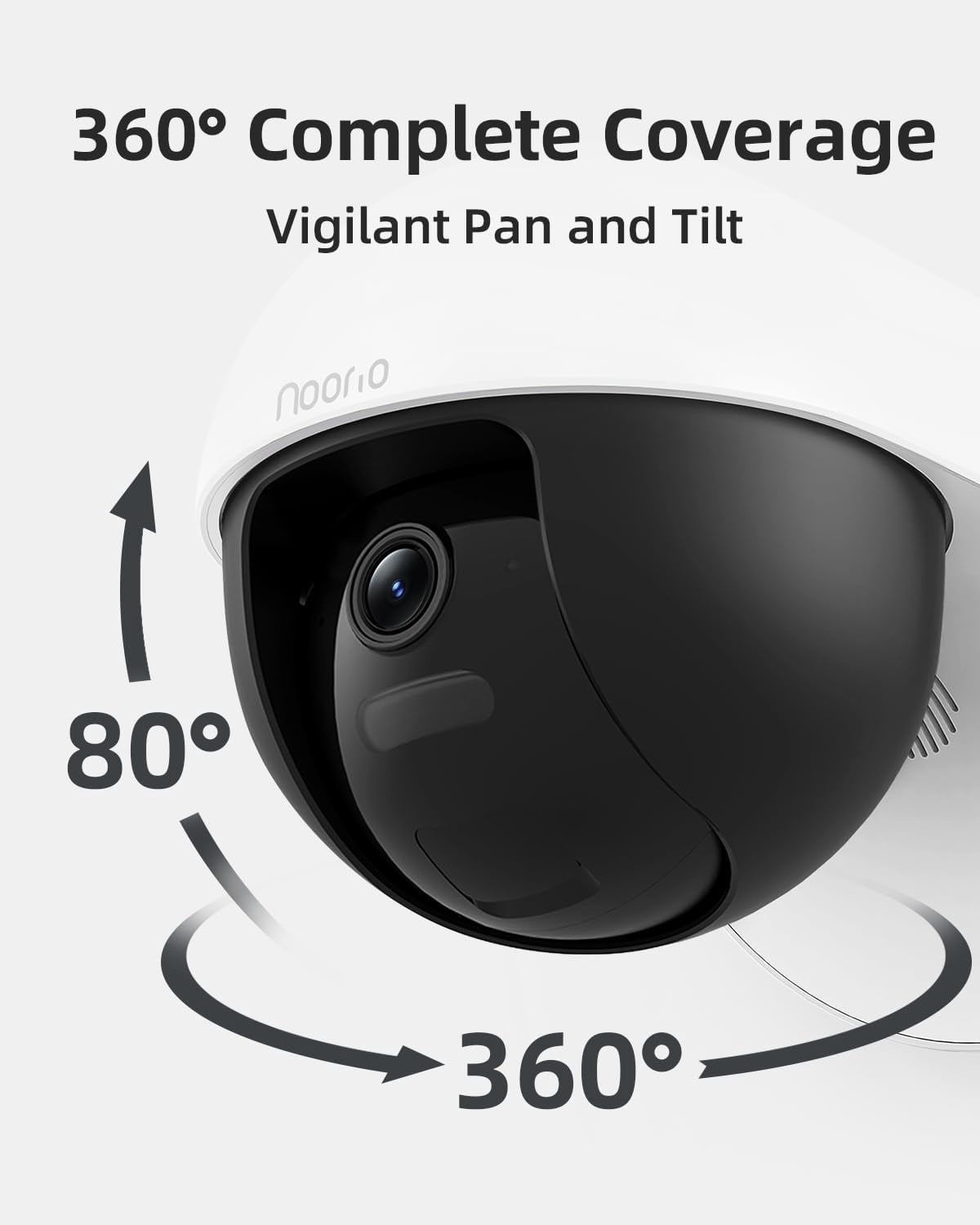 Noorio 3K Wired Security Camera Outdoor, 5GHz 5MP 24/7 Recording Camera for Home Security, w/Sound Light Alerts, 360° View with AI Tracking, 256G Storage, No Subscription Fee, IP66 Color Night Vision