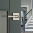 thumbnail image 6 of Kwikset Montreal Square Keyed Entry Lever Doorknob with Smartkey Satin Nickel, 6 of 7