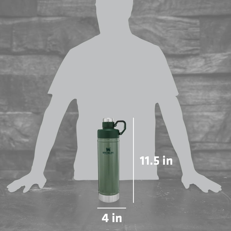 STANLEY 25 oz Hammertone Green Double Wall Vacuum Insulated Solid Print  Stainless Steel Water Bottle with Wide Mouth Lid 