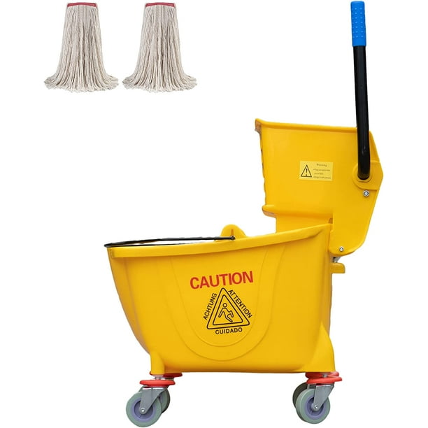 MATTHEW CLEANING Commercial Mop Bucket INCL.2 Pack Mop Head with Side