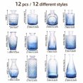 thumbnail image 2 of odorsTT 12 Pack Glass Bud Vase Set, Small Vintage Vases for Centerpieces, Decorative Flower Vases for Wedding Home Table Decor, Mother's Day Decor, Ideal Mother's Day Gift - Gradient Blue, 2 of 3