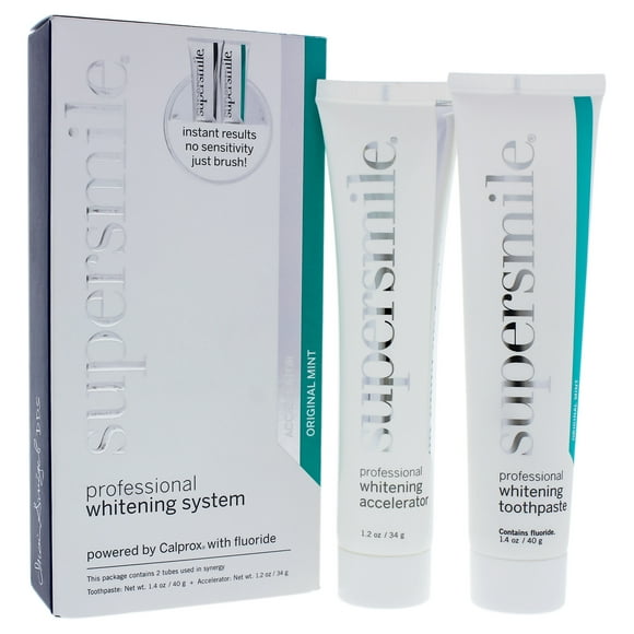 Professional Whitening System by Supersmile for Unisex - 2 Pc Set 1.2oz Whitening Accelerator, 1.4oz Whitening Toothpaste