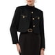 thumbnail image 1 of CHAQUETA CORTA DE TWEED PARA MUJER INSPIRE CHIC, CUELLO REDONDO, CIERRE DE BOTONES, MANGAS LARGAS, BLAZER CORTO DE TRABAJO, TALLA L, NEGRO, 1 of 5