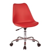 OSP Home Furnishings Emerson Office Chair with Pneumatic Chrome Base in White Finish