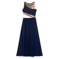 thumbnail image 5 of YiZYiF Womens Sleeveless Patchwork Lyrical Dance Dresses Cutout Waistline Split Mesh Dress Dancewear Navy_Blue XXL, 5 of 6