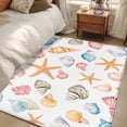 thumbnail image 4 of 3'x5' Area Rugs, Shell Starfish Coastal Indoor Outdoor Area Rug for Living Room Bedroom, Summer Beach Ocean Watercolor Washable Bathroom Rugs Kitchen Floor Carpet Mats Home Decor Aesthetic, 4 of 8