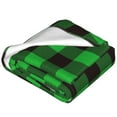 thumbnail image 4 of Bingfone Buffalo Plaid Green Black Print Flannel Fleece Blanket Throw Blanket For Bed,Sofa,Couch,Travel,Camping(80"X60"), 4 of 9